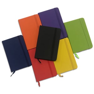 A6 Notebook Made of PU Leather Hardback Notebook Journal; Perfect for school, office, personal use