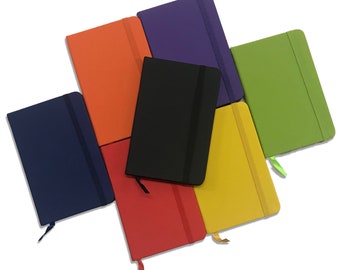 A6 Notebook Made of PU Leather Hardback Notebook Journal; Perfect for school, office, personal use