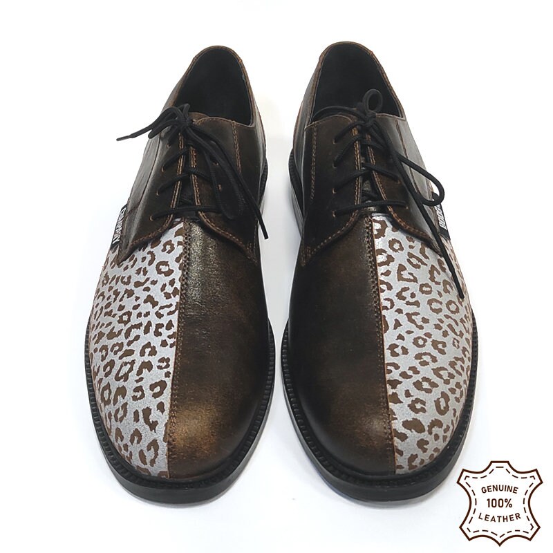 Leopard print mens dress shoes hot sale