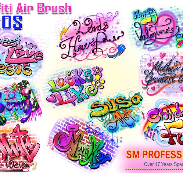 Custom Airbrush, Custom Logo, airbrush graffiti design For text, tags, t shirts, and logo, Airbrush Portrait