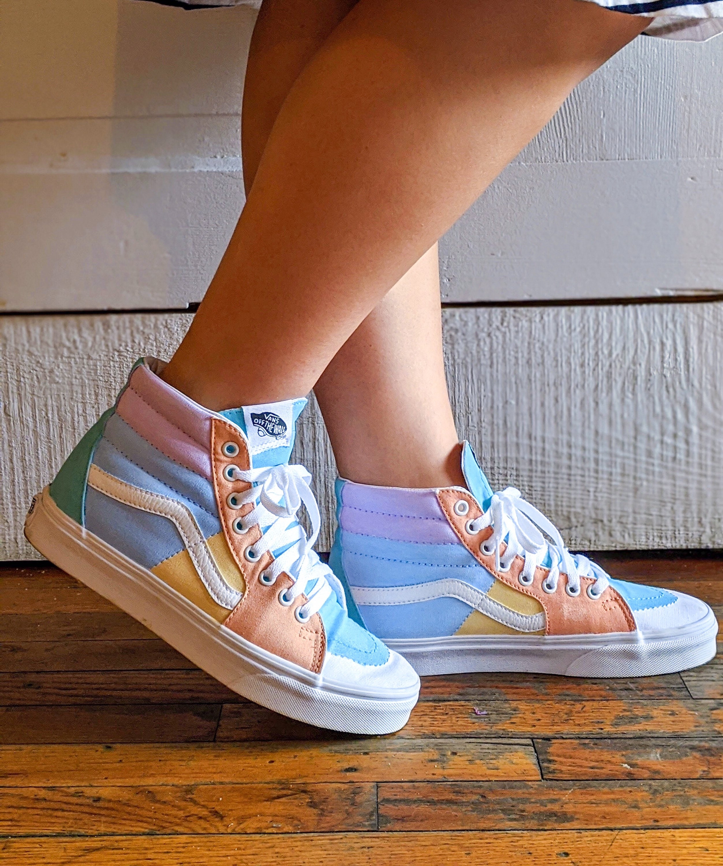 multi colored vans high tops