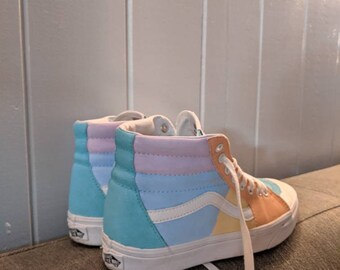 multicolored high top vans