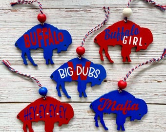 Buffalo Ornament, football fan ornament, Buffalo Girl, Mafia Christmas gift idea