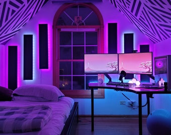 pix Bedroom Gaming Room With Led Lights led lighting etsy