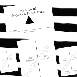 Livreto de substantivos singulares e plurais | Gramática inspirada em Montessori