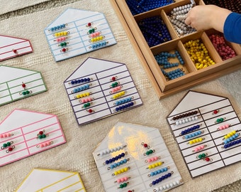 Montessori Bead Houses | Printable Primary Math Activity | Preschool Math