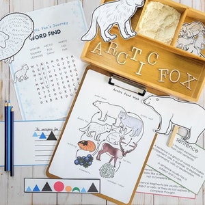 Das vom Reisebuch des Polarfuchs inspirierte Sprachpaket | Montessori | Digitaler Download