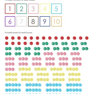 Montessori Bead Houses Printable Primary Math Activity Preschool Math image 7