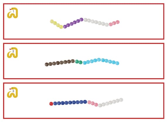 Montessori Math Addition Snake Game Cards (Bead Stair) for Facts Pract –  JRMontessori