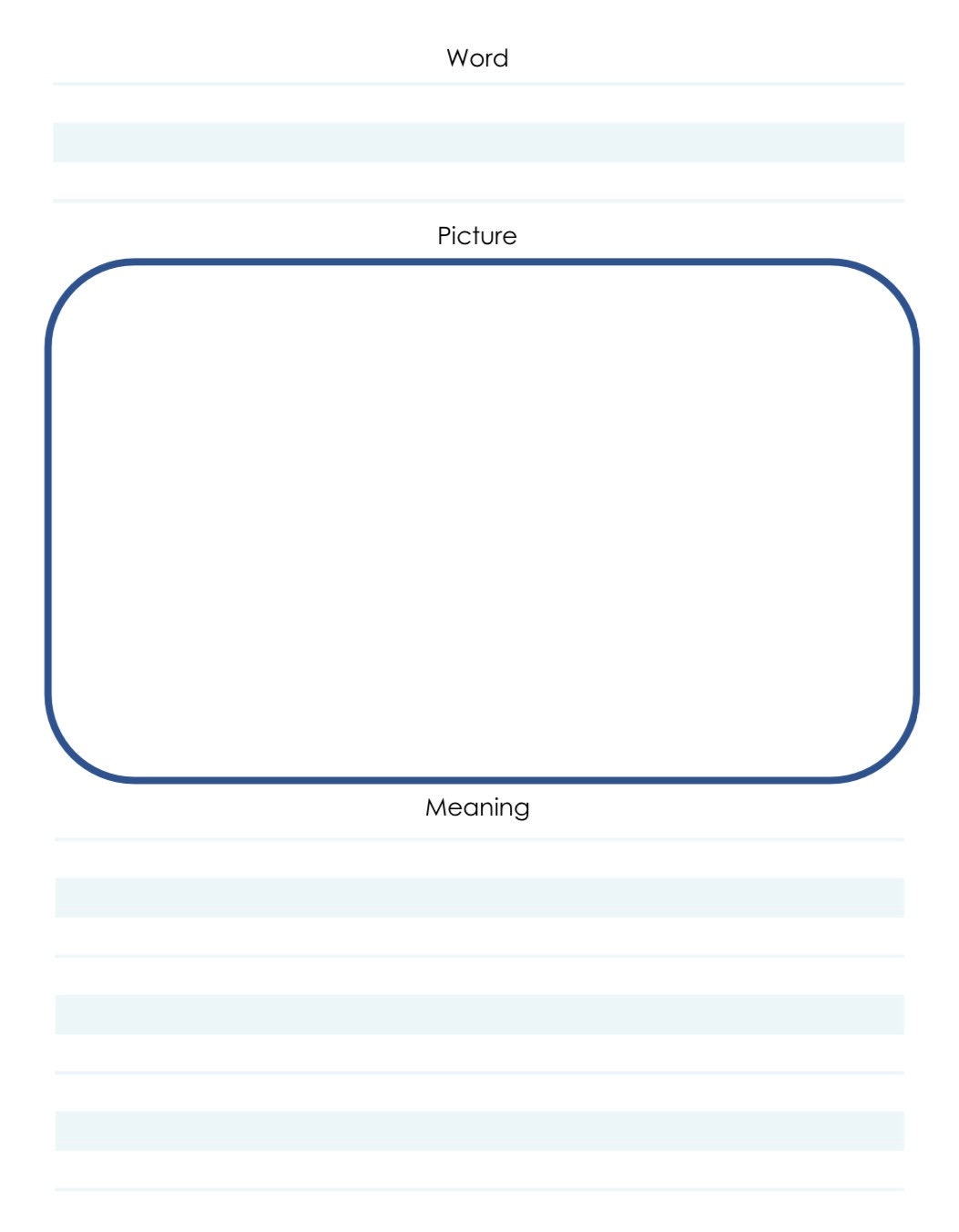 Word-picture-meaning vocabulary templates elementary writing - etsy