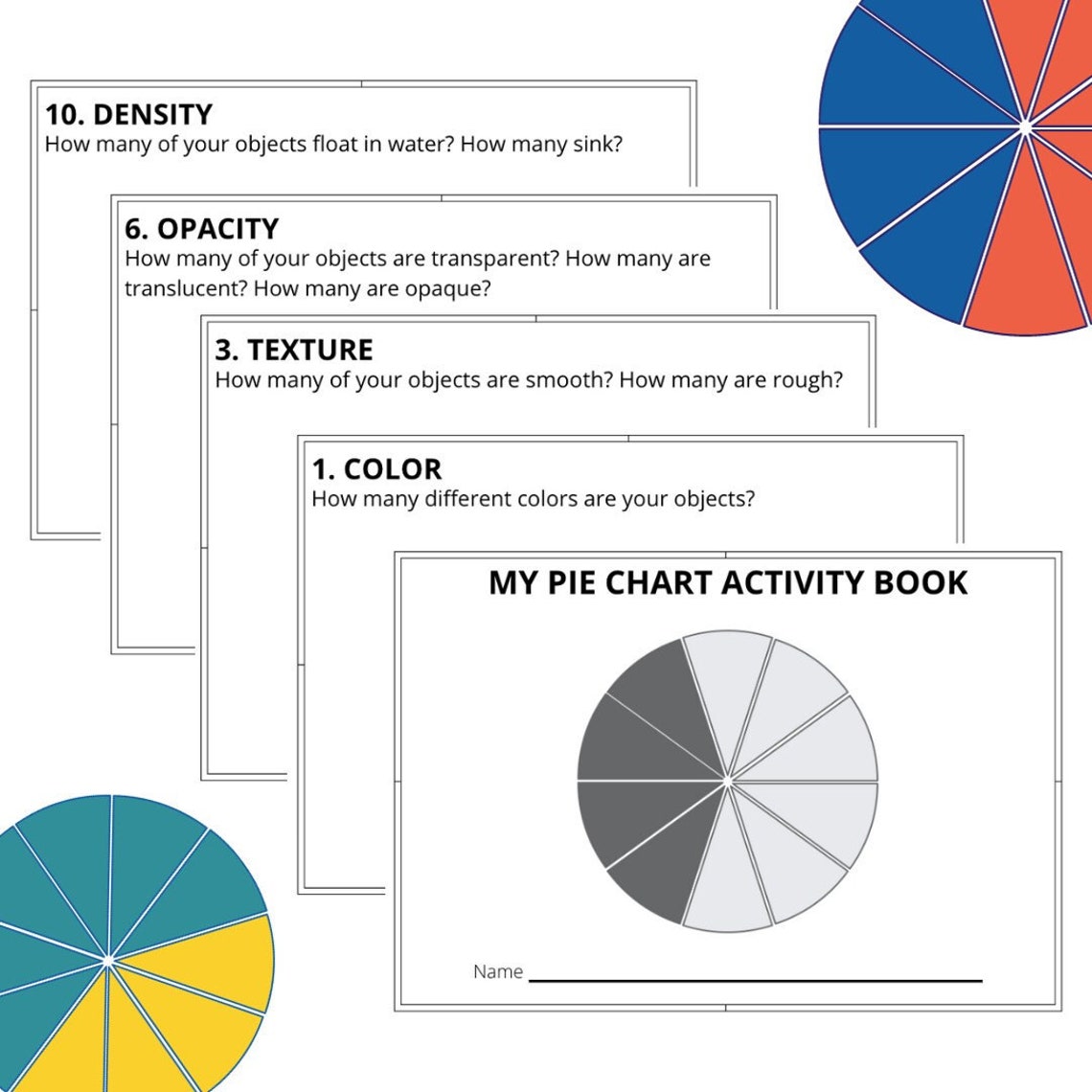 My Pie Chart Booklet: Sensorial & Scientific Explorations and Graphing ...