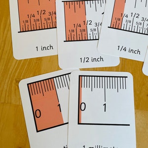 Ruler Reference Card Measuring With a Ruler 3-part Cards | Montessori | Math Activities - Etsy