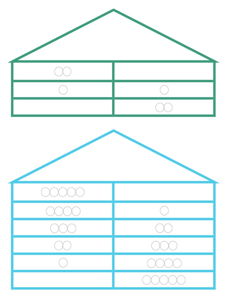 Montessori Bead Houses Printable Primary Math Activity Preschool Math image 9