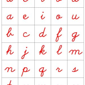 Red & Black Cursive Movable Alphabets | Montessori | Elementary ...