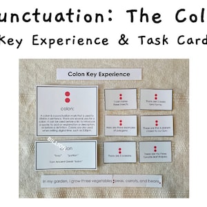 Ponctuation : expérience de la touche des deux points et cartes de tâches | Langue élémentaire | Mécanique Montessori