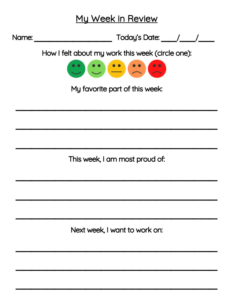 My Week in Review | School Record-keeping | Check-in | Elementary ...