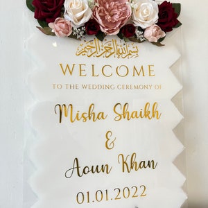 Large Acrylic Wedding Sign Nikkah Sign A2 Sign Floral - Etsy