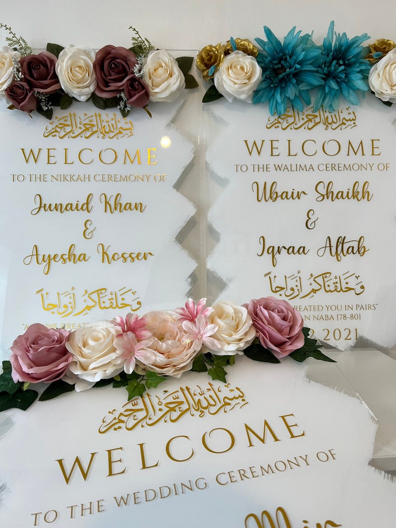 Large Acrylic Wedding Sign Nikkah Sign A2 Sign Floral - Etsy