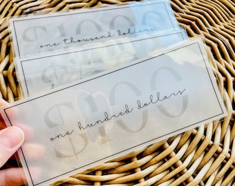 Minimalist Cash Placeholder | Sinking Funds Placeholder | Cash Envelope Placeholder