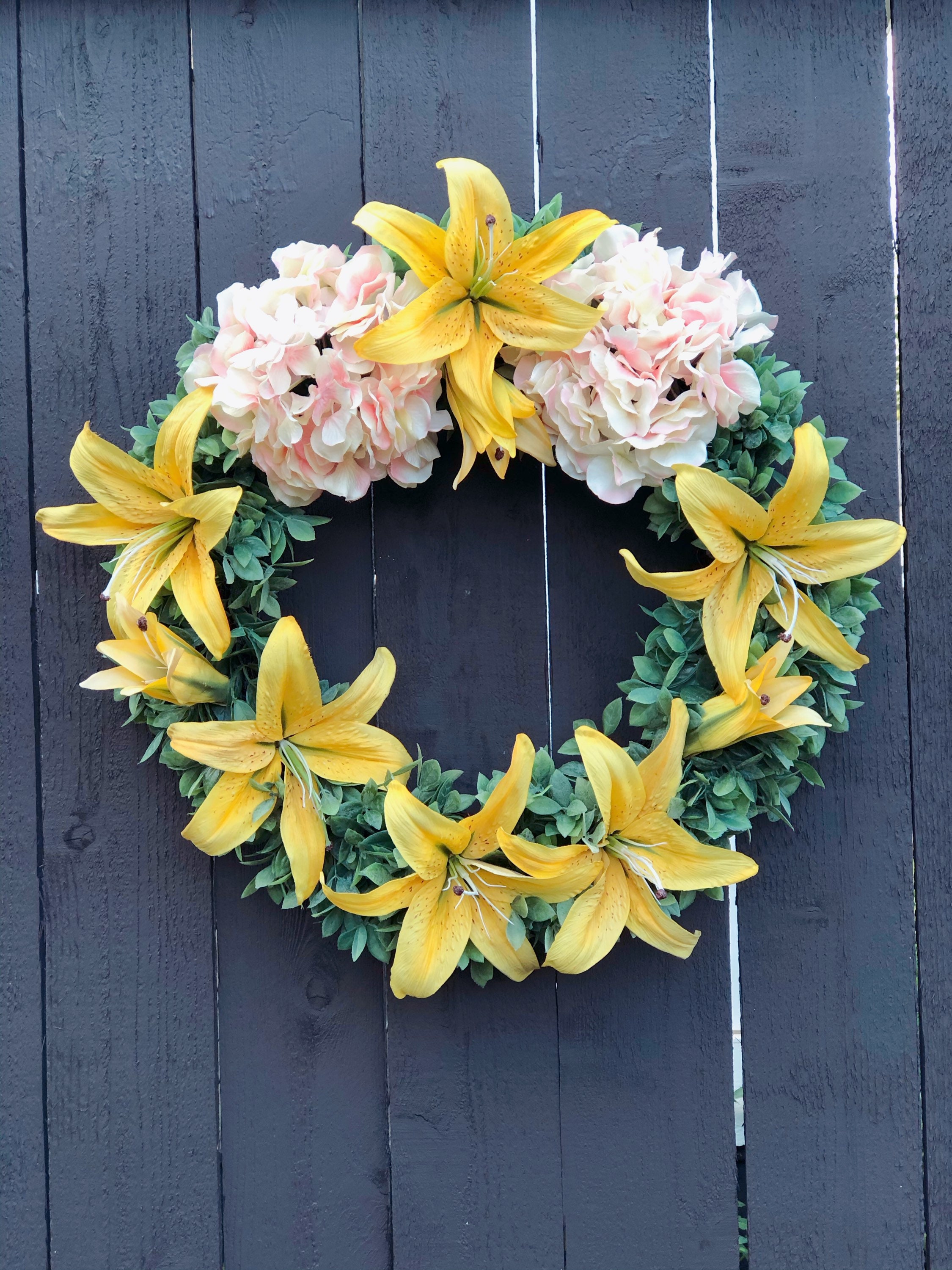 Lilies Wreath Spring Front Door Wreath Summer Lilies Etsy