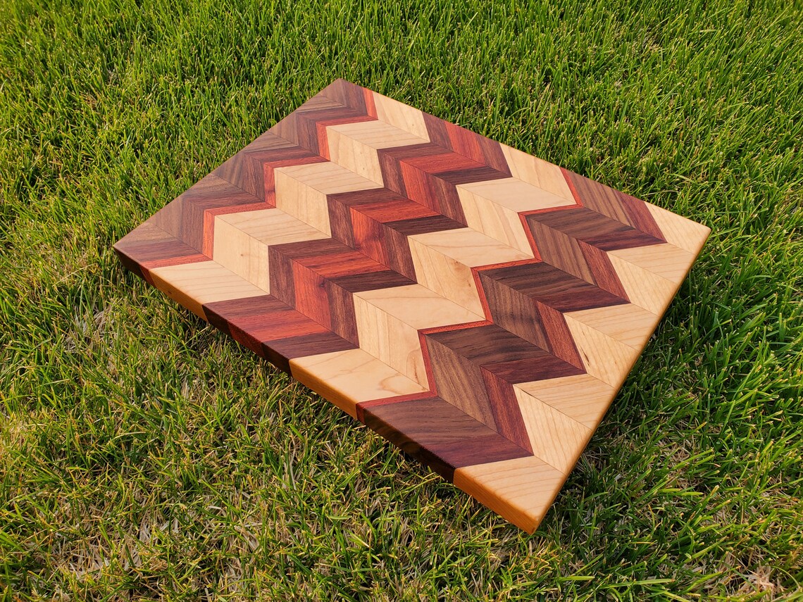 Custom Chevron style Cutting Board Medium Size Appx Etsy