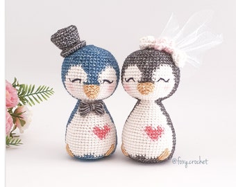 Little Penguin wedding couple - crochet pattern (English)