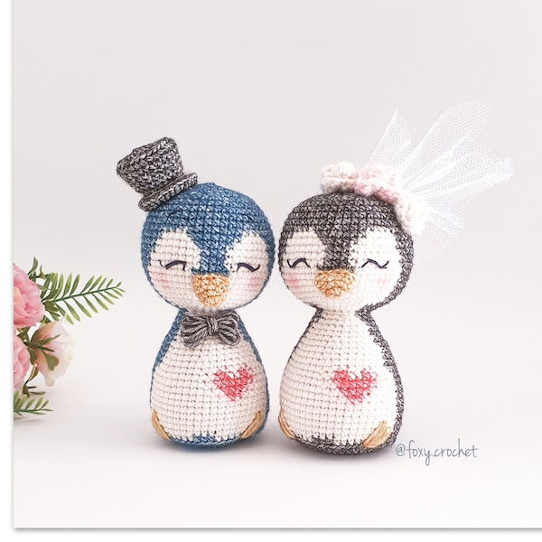 Little Penguin wedding couple - crochet pattern (English)