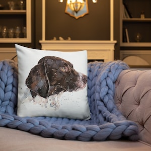German Shorthaired Pointer The thinker Premium Pillow/Cushion