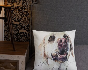 Yellow Labrador Premium Pillow/Cushion