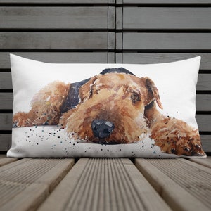 Airedale in Recess Premium Pillow/Cushion