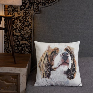 King Charles Cavalier Art Premium Pillow - King Charles Cavalier Cushion