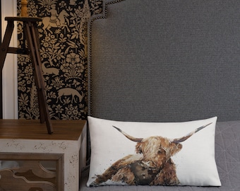 Highland Cow Premium Pillow/Cushion