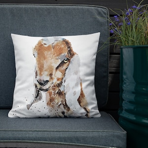 Nubian Goat Kid Premium Pillow/Cushion