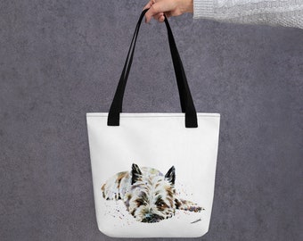 Cairn Terrier Art Tote tas