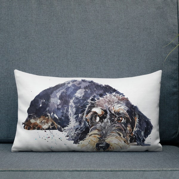 Wirehaired Dachshund A Gentle Soul Premium Pillow/Cushion