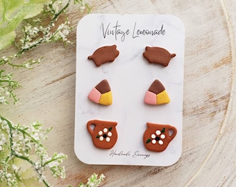 Pan Dulce Earrings | Mexican Inspired Clay Earrings | Earring Stud Set | Talavera Clay Earrings | Mother's Day | Cinco de Mayo