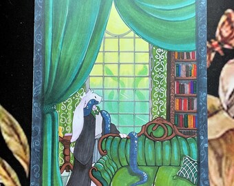 arte originale della sala comune di Serpeverde / Harry Potter / Hp / arte / arte della parete / arredamento / bambini / regalo / pittura