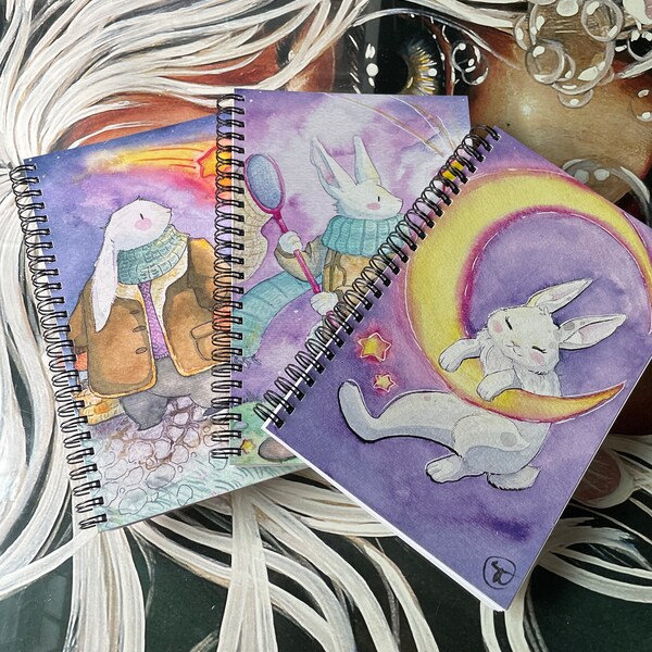 Slumberland notebooks | bunny | journal | sketchbook | stationary | art | cute | kawaii | stars | moon | kids | school | notebooks | crafts