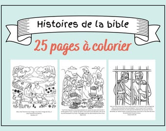 Histoires bibliques à colorier, Pages à imprimer, Activités chrétiennes pour enfants