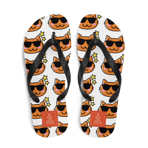 Cool Cat FlipFlops Etsy