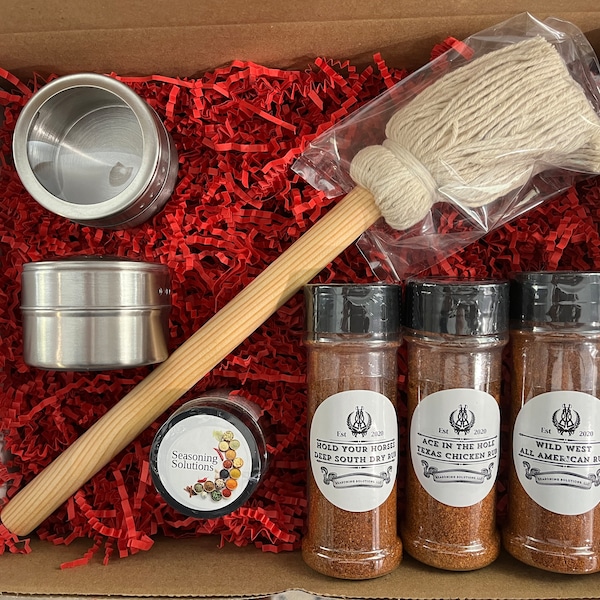 Grill Master Box, Barbecue Gift Box, Barbecue Gift Set, BBQ Seasoning Gift, Grilling Spices, Gift for Him, BBQ Kit, Grilling Gift