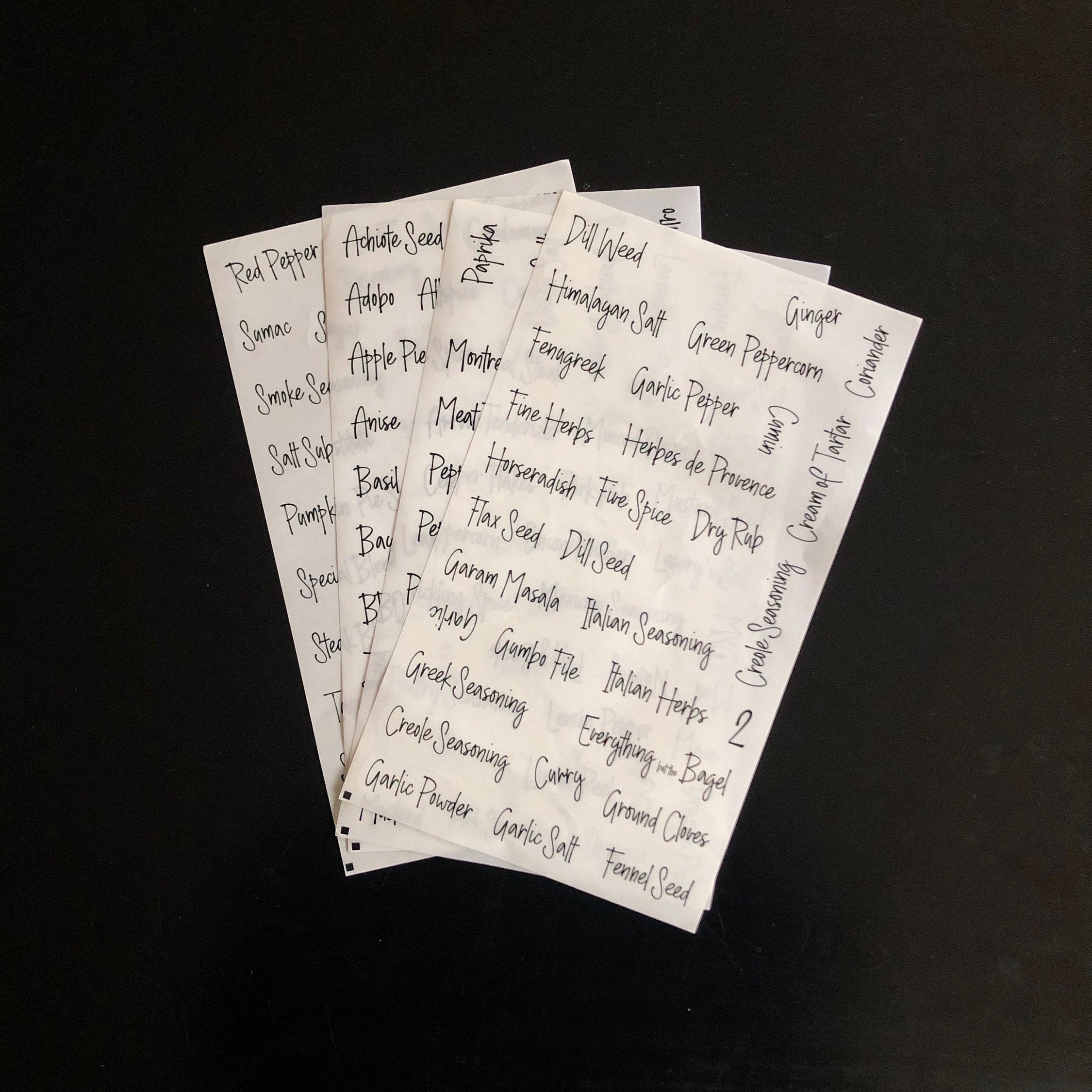 Handwritten Script Spice Labels – iCustomLabel