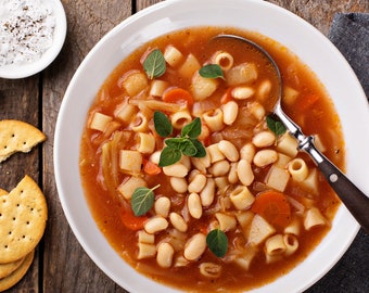 Minestrone Soup, Bean Soup Mix, Comfort Food, All Natural Ingredients, Minestrone Bean Soup with Pasta, Soup