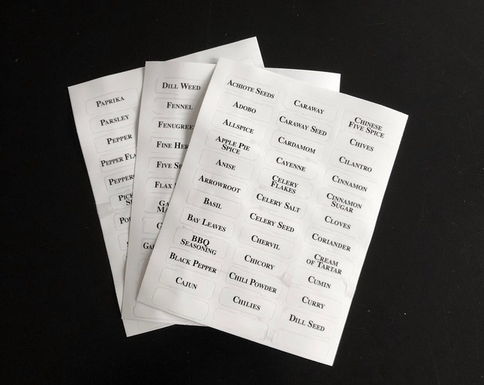 Spice Jar Labels