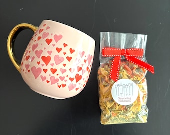 Ceramic Heart Mug and Soup Mix, Mug and Soup Gift Box