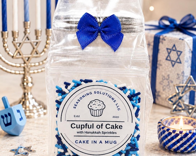 Hanukkah Cake in a Mug Mix, Microwave Mug Cake, Holiday Stocking Stuffer, Bulk Party Favors
