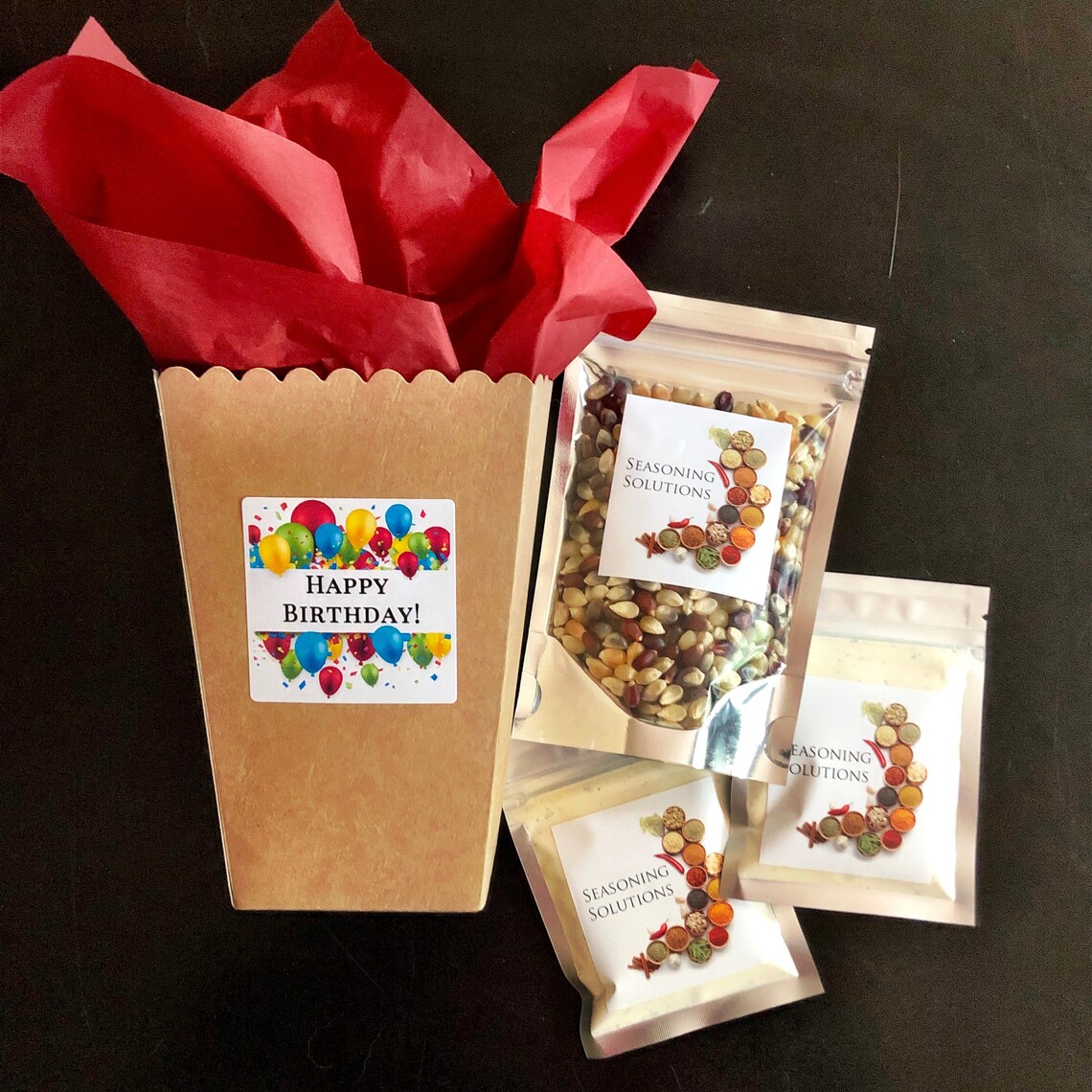 Popcorn & Popcorn Seasonings Celebrations Gift Pack Birthday Etsy