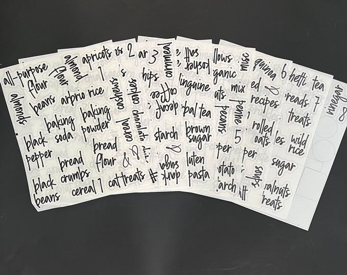 Jar Labels Printed Clear with Black Lettering