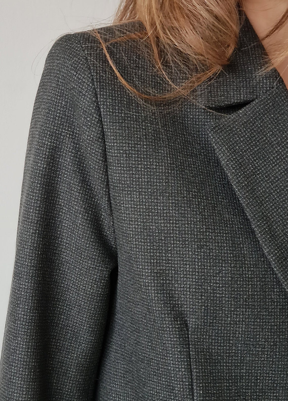 Sparkly Grey Beaded Double Breasted Women Blazer