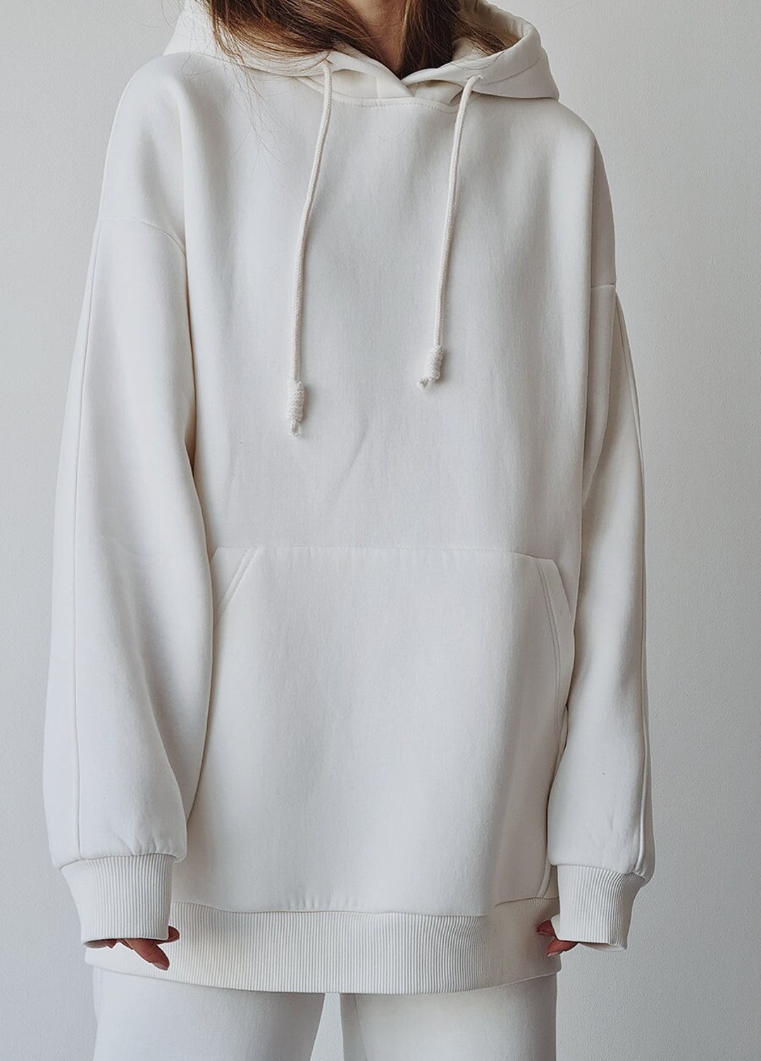 White Oversized Hoodie for Women Long Hoodie Unisex White - Etsy